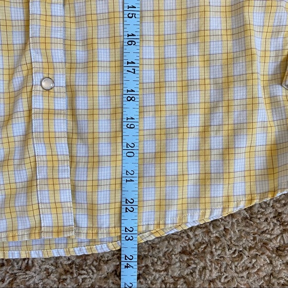 Panhandle Slim Retro Pearl Snap Button Down Yellow Plaid Vintage Shirt - Picture 10 of 12